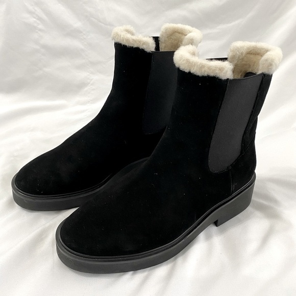 Stuart WEITZMAN Alpine Cozy Faux Fur Lined Chelsea Boot in black - womens 4.5 - Picture 3 of 9